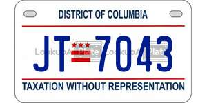 JT7043  license plate in DC