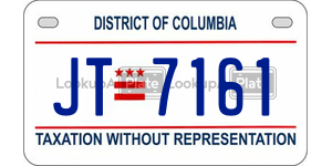 JT7161  license plate in DC