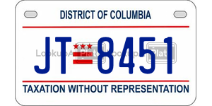 JT8451  license plate in DC