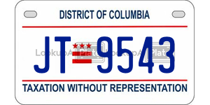 JT9543  license plate in DC