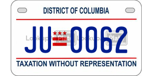 JU0062  license plate in DC