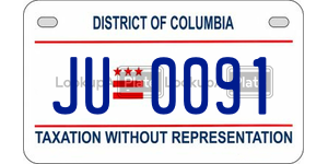 JU0091  license plate in DC