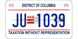 JU1039  license plate in DC