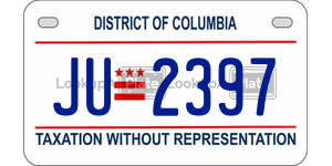 JU2397  license plate in DC