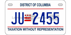 JU2455  license plate in DC