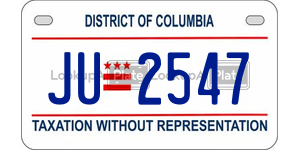 JU2547  license plate in DC