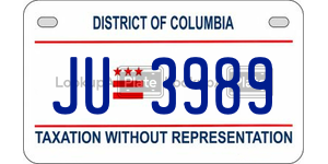 JU3989  license plate in DC
