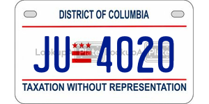 JU4020  license plate in DC