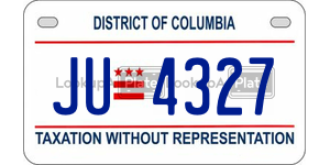 JU4327  license plate in DC