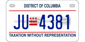 JU4381  license plate in DC