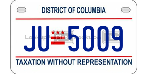 JU5009  license plate in DC