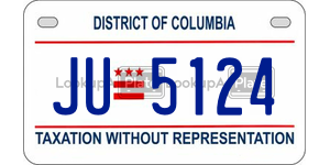 JU5124  license plate in DC