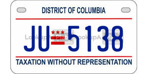 JU5138  license plate in DC
