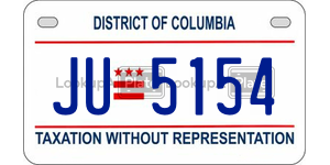JU5154  license plate in DC