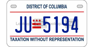 JU5194  license plate in DC