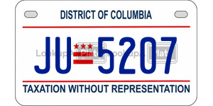 JU5207  license plate in DC