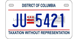 JU5421  license plate in DC