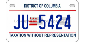 JU5424  license plate in DC