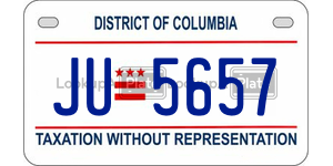 JU5657  license plate in DC