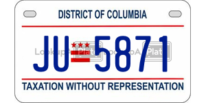 JU5871  license plate in DC