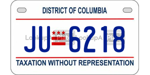 JU6218  license plate in DC
