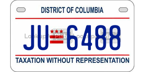 JU6488  license plate in DC
