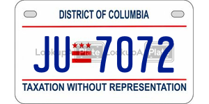 JU7072  license plate in DC