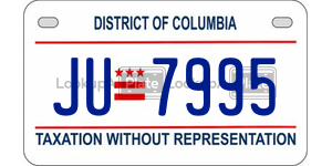 JU7995  license plate in DC