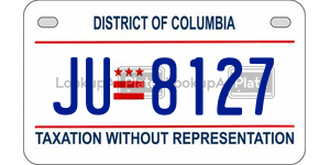 JU8127  license plate in DC