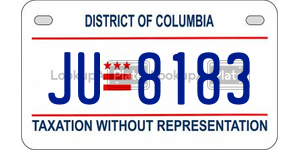 JU8183  license plate in DC