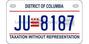 JU8187  license plate in DC