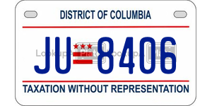 JU8406  license plate in DC