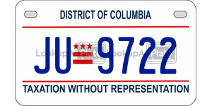 JU9722  license plate in DC
