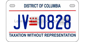 JV0828  license plate in DC
