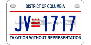 JV1717  license plate in DC