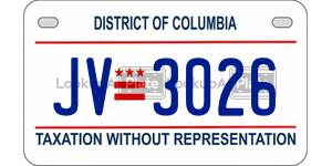 JV3026  license plate in DC