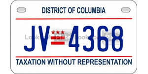 JV4368  license plate in DC