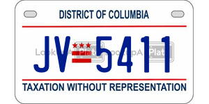 JV5411  license plate in DC