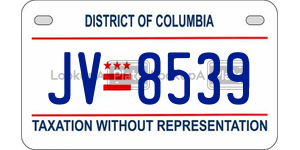 JV8539  license plate in DC