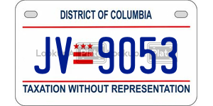 JV9053  license plate in DC