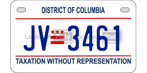 JV=3461  license plate in DC
