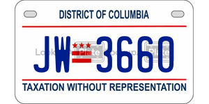 JW3660  license plate in DC