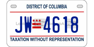 JW4618  license plate in DC