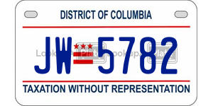 JW5782  license plate in DC