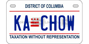 KACHOW  license plate in DC