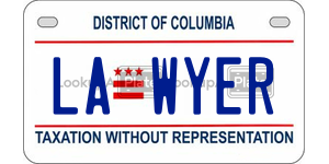 LAWYER  license plate in DC