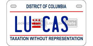 LUCAS  license plate in DC