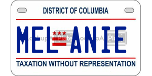 MELANIE  license plate in DC