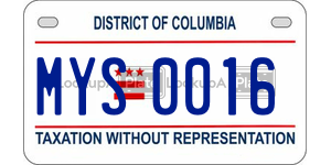 MYS0016  license plate in DC