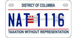 NAT1116  license plate in DC